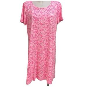 Lilly Pulitzer T-Shirt Dress Cody Splash of Pink Pima Cotton M